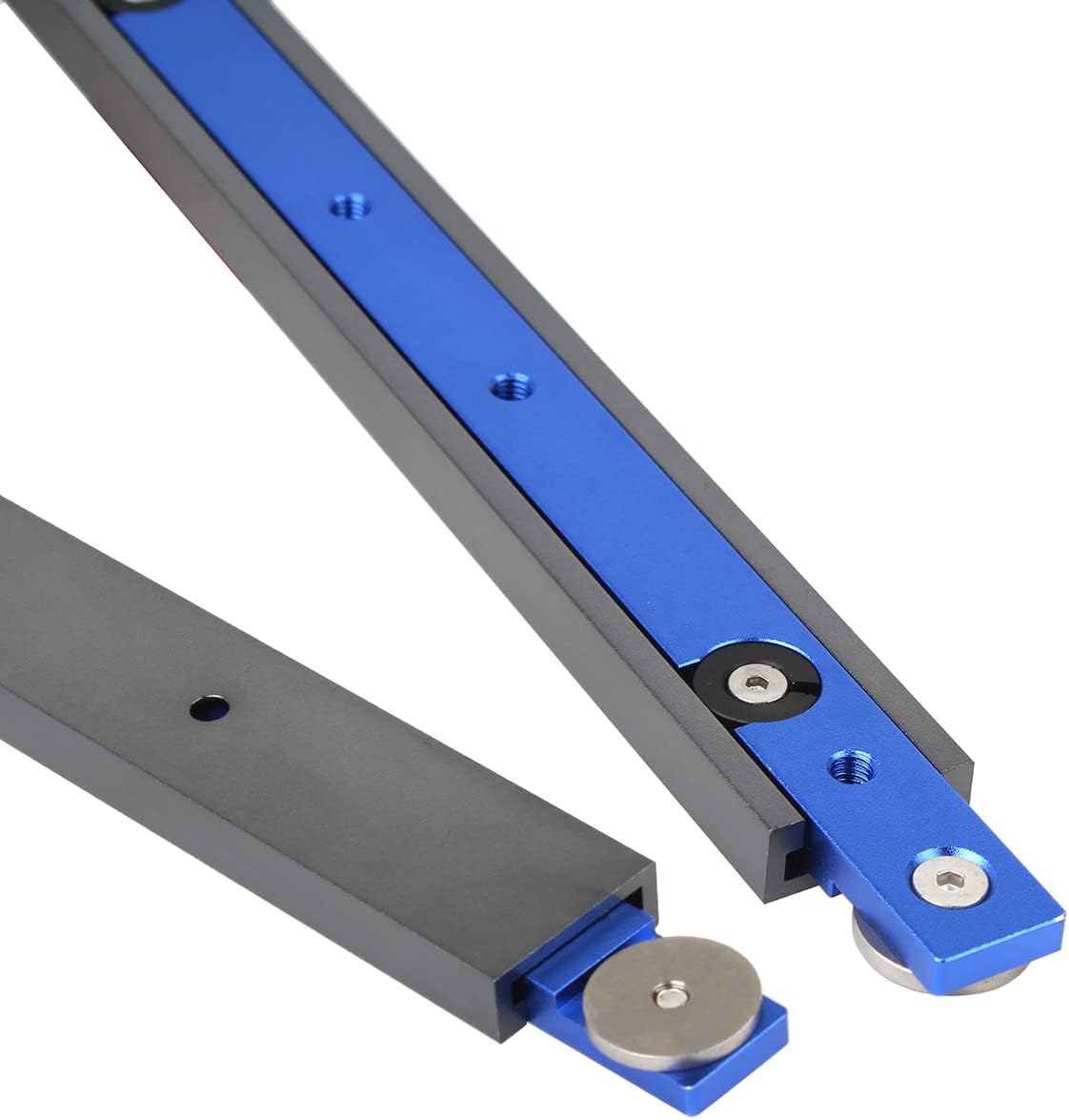 Aluminium Alloy Miter Bar Clamping Tool Slider Table Saw Gauge Rod T-Slot Track Bar Rail for Router Tables and Woodworking,300mm-Blue