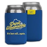 Drink Wisconsinbly Blue Can Cooler