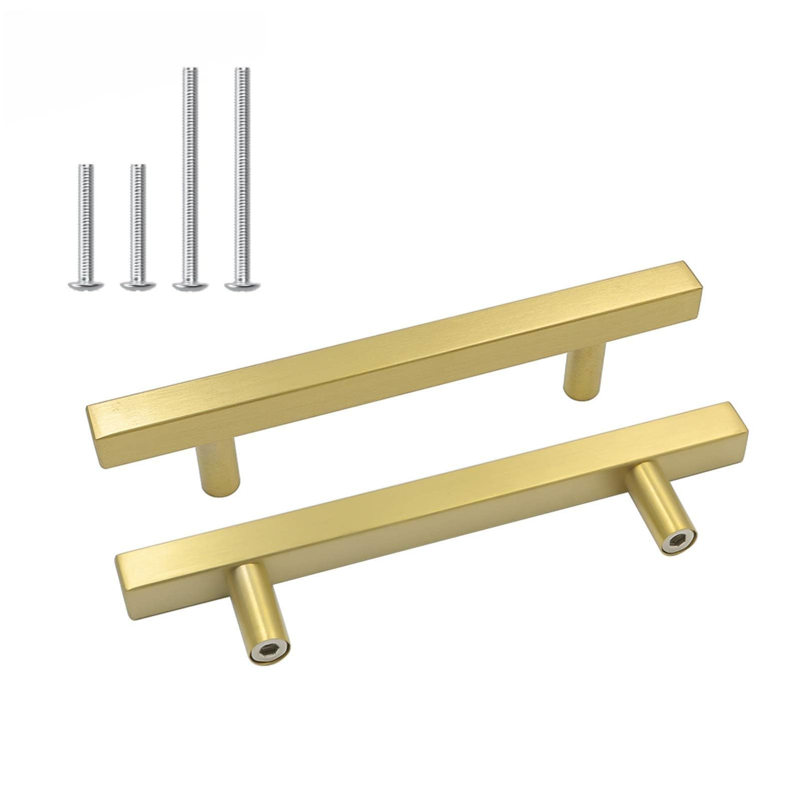 Goldenwarm 10 Pack 3 Inch Gold Cabinet Handles Brushed Brass Kitchen Pulls — Amazon image 29