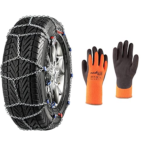 pewag Schneeketten 37146 servo SUV RSV 79, 1 Paar & Görte Power Grab Thermo Winterhandschuh, Größe 10/XL