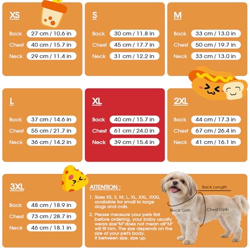 Image of BRKURLEG Soft Dog Pajama, Dog Recovery Suit, Orange, S | Long Sleeve Prevent Shedding, Anti-Licking wounds, Pet Onesie Cute & Stretchy Puppy Jumpsuit Pjs for Small to Large Breeds