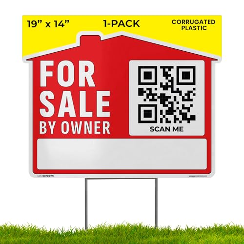1914 For Sale by Owner Sign (1-Pack) - Weatherproof Double-Sided | Corrugated Plastic | Stakes & QR App Included