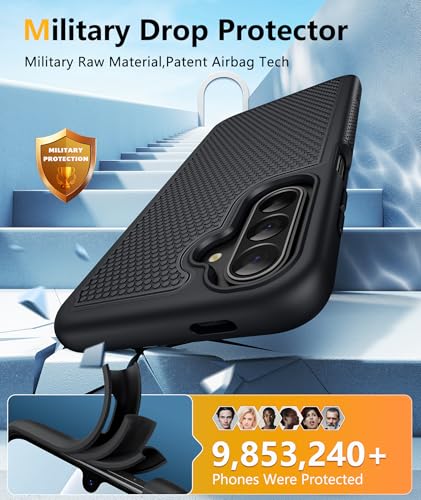 Image of FNTCASE for Samsung Galaxy A27-5G Case: Magnetic Phone Cover [Fit for Magsafe] with Screen Protector, Anti-Slip Textured, TPU+PC Dual Layer Shockproof, Military Grade Drop Protection (Black)