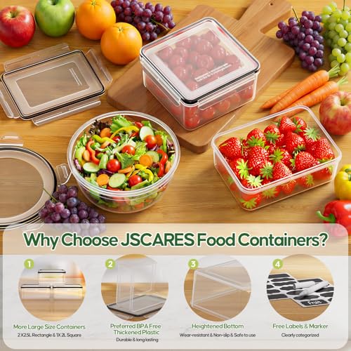 image for JSCARES 62 PCS Large Food Storage Containers with Lids Airtight (31 Li