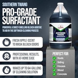 Southeast Softwash Southern Twang - Professional Exterior House Cleaner, Siding Cleaner & Roof Wash Surfactant for Pressure Washing & Soft Wash Applications | Crisp Apple Scent, 1 Gallon (1 Pack)
