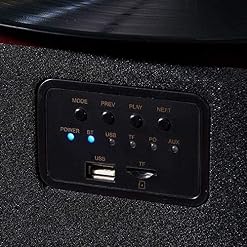 Lecteur d’enregistrement Bluetooth et Centre multimédia, Haut-parleurs stéréo intégrés – Tourne-Disque, Diffusion de Musique sans Fil, Bois véritable | Acajou - Les Beatles, Paul McCartney, John Lennon, RIngo Starr, George Harrison Lecteur d'enregistrement Bluetooth et Centre multimédia, Haut-parleurs stéréo intégrés - Tourne-Disque, Diffusion de Musique sans Fil, Bois véritable | Acajou – Image 2