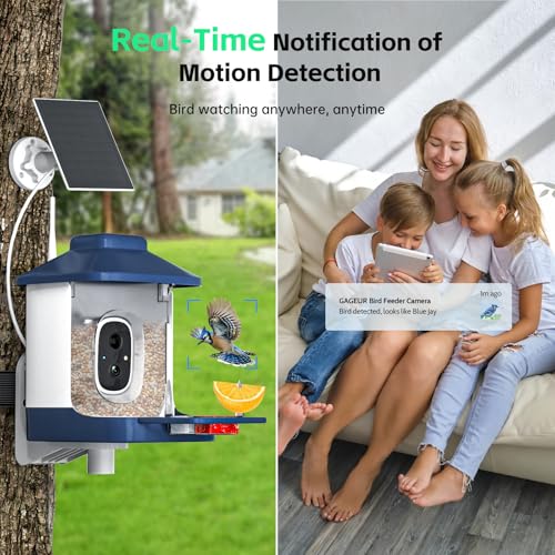 Bird Feeder with Camera, AI Bird Identification, Full HD Live Video, Solar Powered, 2.4Ghz WiFi, Nstant Arrival Alerts - White Elephant Gifts - Image 4