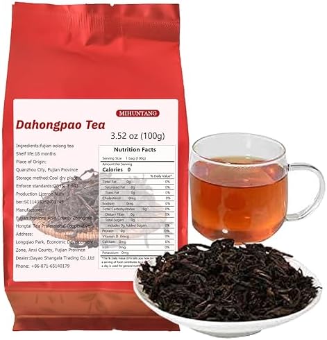 Da Hong Pao Roasted Oolong Loose Leaf Tea 3.5oz Wuyi Dahongpao Rock Tea