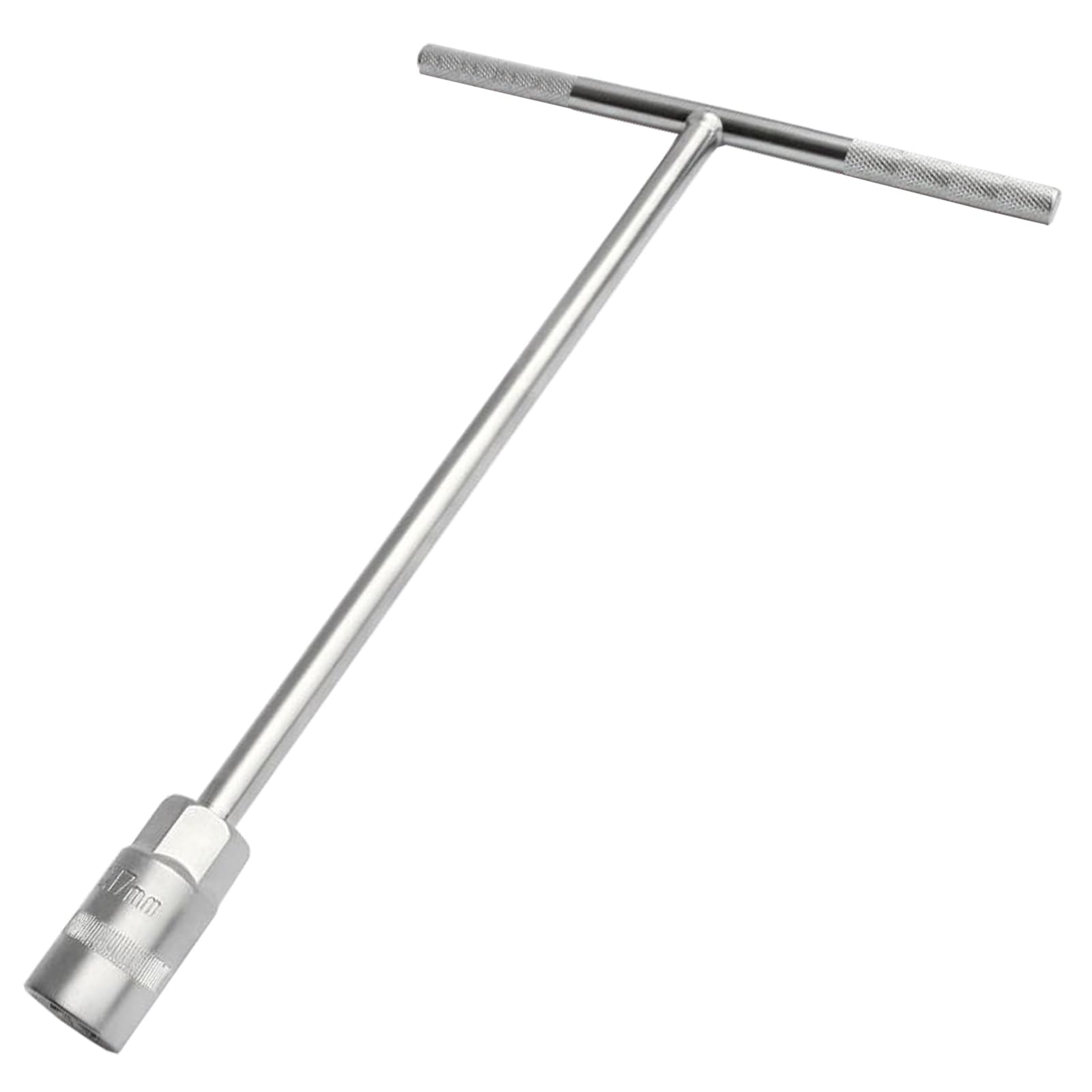 Senrise Silver 17Mm T-Bar Socket Wrench, Nut Spinner Hex Socket, T Shape Handle Wrench, T Shaped Wrench Set, Angled Open Hex Hexagon Socket Wrench Spanner Tool