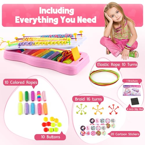 Daisiki FBK001 Friendship Bracelet Kit & Rubber Bracelet Making Kit For Teen Girl Gifts Trendy Stuff, 6 7 8 9 10 11 12 Year Old Girl Birthday Gift, Popular String Maker Toys thumb #1