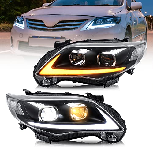 VLAND Led Headlights Fit for Toyota Corolla 2011-2013 Not Fit Corolla LE Passenger+Driver