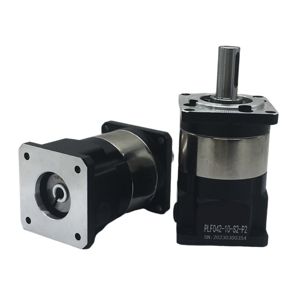 1pcs Nema 17 Planetary Gearbox 4-100:1 Reducer, 7-12 Arcmin Spur Gearbox for 40mm 50w 100w Servo Motor Reducer DC Motor Stepper(Ratio 10,8mm Input)