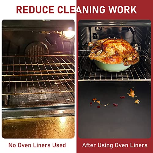 RENOOK Oven Liners for Bottom of Oven, 4 Pack Non-Stick Heavy Duty Oven Mat Set, BPA Free Kitchen Friendly Cooking Accessory, 15.75\"x23\" - Thumbnail 3