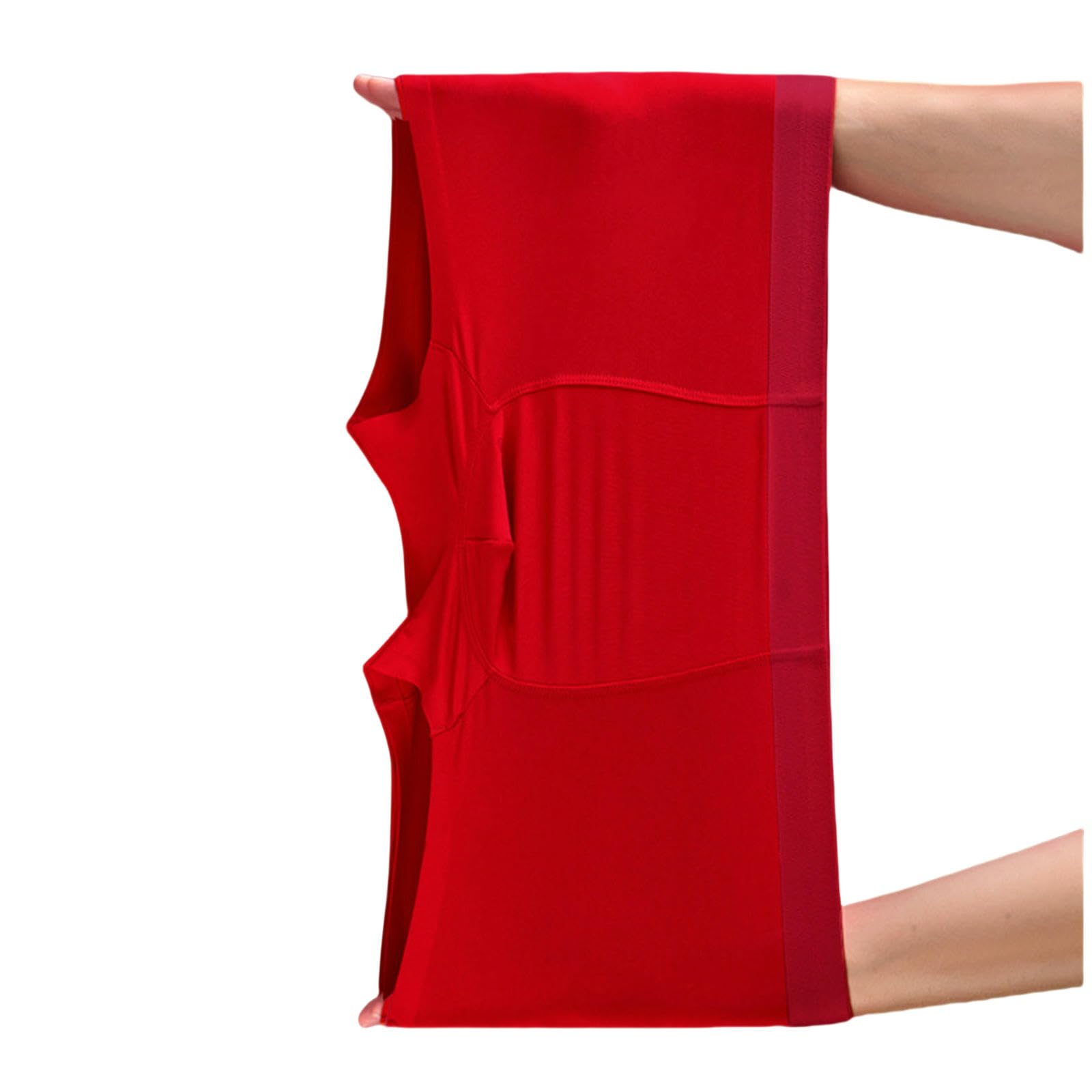 Boxer Uomo Mbiancazione Rossa da 3 Pacchetti Bianche Mid-Waist Senza Soluzione di continuità Nozze Hongyun Modal Red Shorts-Rosso 8-3xl
