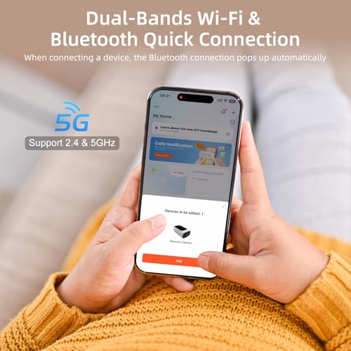 5G WiFi Security Cameras Wireless Outdoor, 5G Security Camera for Home Security, AI Motion Detection, Color Night Vision, SD Card/Cloud Storage, Waterproof, Compatible with Alexa/Google Home