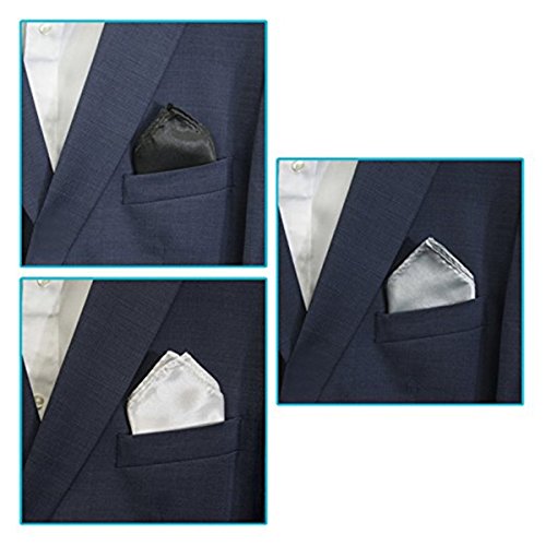 VIEEL 2 Pack Mens Pocket Square & Card Holder Handkerchief Pocket Square Holder