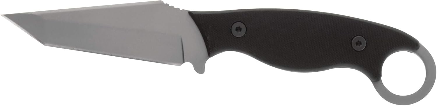 Smith & Wesson M&P Extreme Ops Karambit 8.5in S.S. Full Tang Fixed Blade Knife with 4in Tanto Point, G10 Handle and Finger Loop for Outdoor, Tactical, Survival and EDC , Black