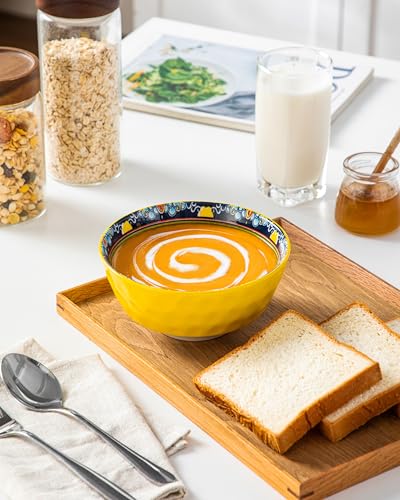 vancasso Boho Cereal Bowls Set of 6, 26oz Porcelain Soup Bowls - image 7
