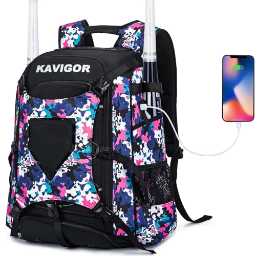 KAVIGOR Baseball Bag for Youth and Adult, Softball Backpack