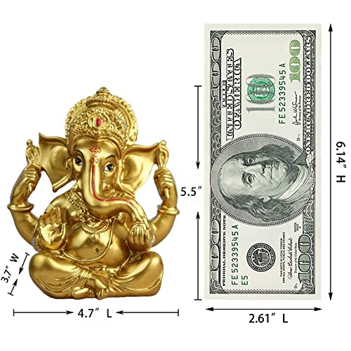 Indian Ganesh Statue Diwali Decor - Hindu God Statue Diwali Gifts - Lord Ganesha Idol Statue India Home Mandir Pooja Murti Item Meditation Yoga Room Altar Decoration Car Decor #TOP4