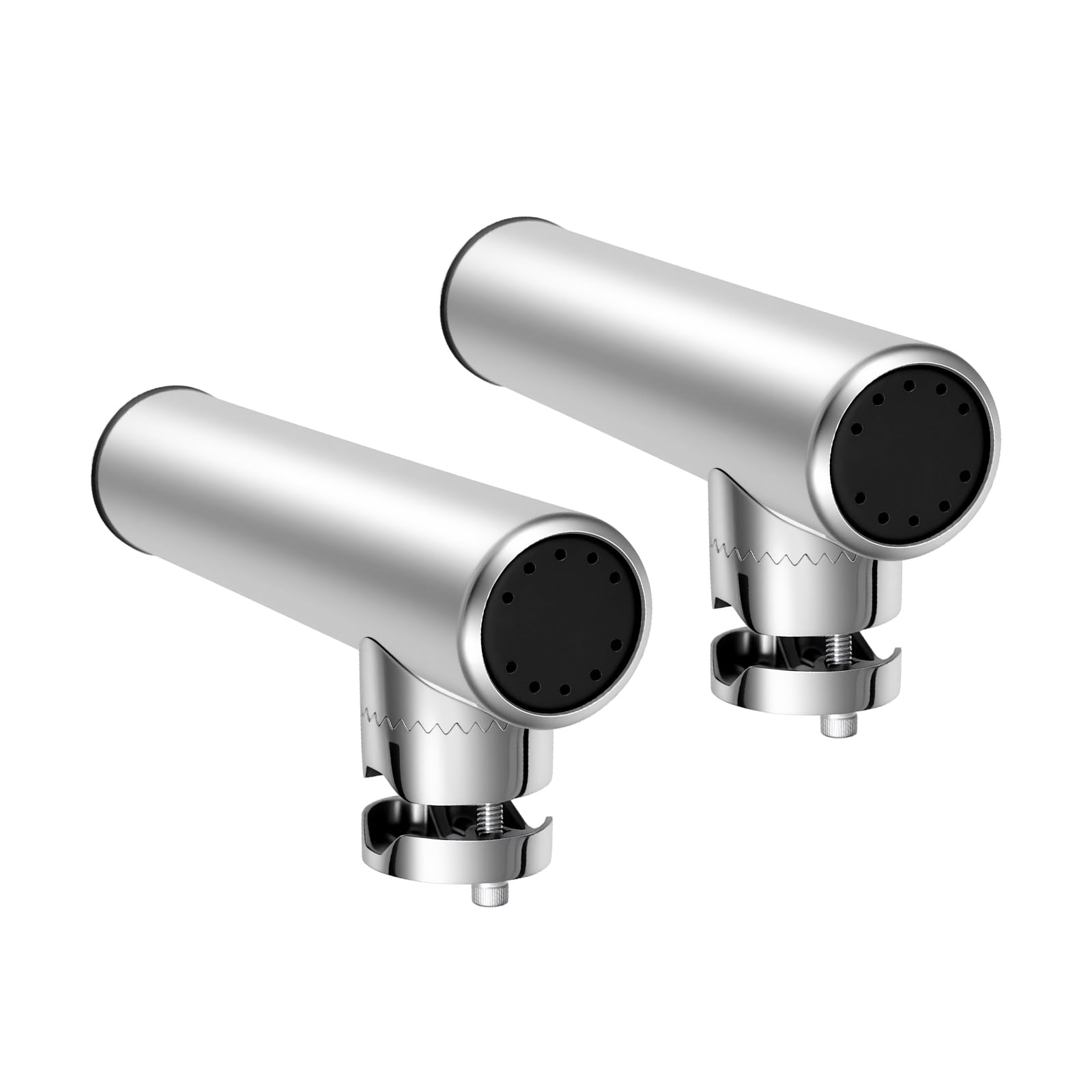 2 supporti per canna da pesca in acciaio inox, supporto per canna da barca con fori di drenaggio, supporto per canna da barca, campo di serraggio 19-22 mm, per l'installazione su yacht, barche da