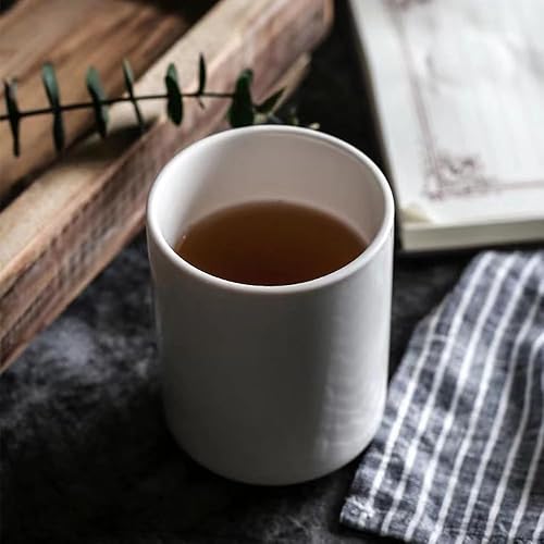 Miniatura 4 de RabyLeo Taza recta de cerámica sin mango de color puro Taza de agua Taza de hotel Hotel Taza de cepillo de dientes Taza de enjuague bucal Taza de té