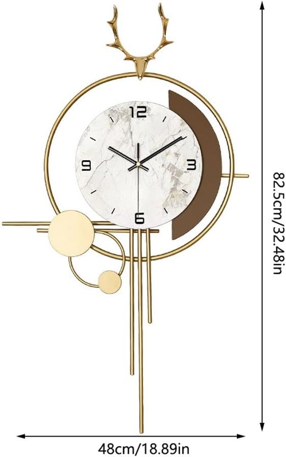 Wall Clock Simple Light Luxury Wall Clock Living Room Home Art Creative Restaurant Clock Atmospheric Clock Wall Hanging Clock for Wall(Medium)