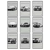 9 Stück Auto Poster SuperCar Poster Leinwand Art Prints 
