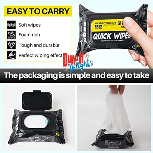 Image of Natural Sneaker & Shoe Cleaner Wipes - 1 Packs of 80 - Portable Sneakers Cleaner Shoe Wipes Quickly Remove Dirt & Stains - These Disposable Shoe Cleaning Wipes Can Be Used On Footwear