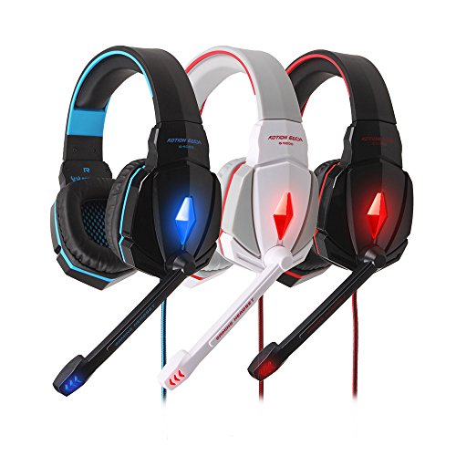 KOTION EACH G4000 USB Sonido Estereo Auricular Gaming Headphone Micrófono Control del Volumen (Negro+Azul)