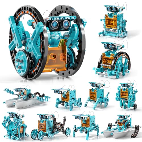 GOGIHCCH STEM Toys for Ages 8-13, Solar Powered Kits Toys Robotics for Kids Ages 8-12, Educational Building Science Experiment Kit, Boys Gifts for Kids 8 9 10 11 12 13 Years Learning Projects (Blue)