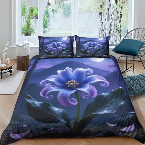 Linge de lit King Hyacinthe parure microfibre douce impression 3D de qualité supérieure - 2