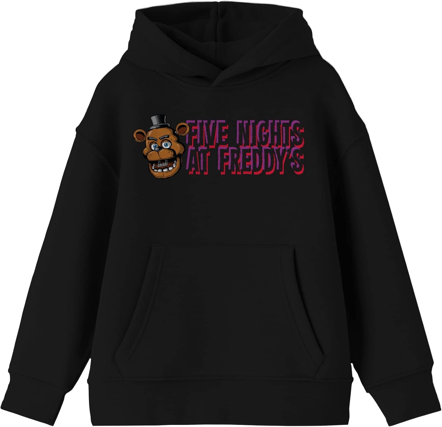 Five Nights at Freddy's Horror Video Game Text Youth Boys Black Hoodie