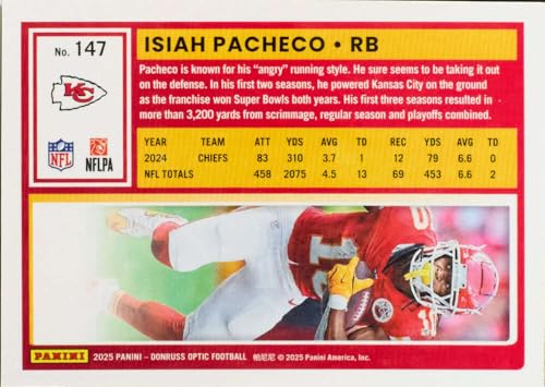 2025 Donruss Optic #147 Isiah Pacheco Kansas City Chiefs NFL