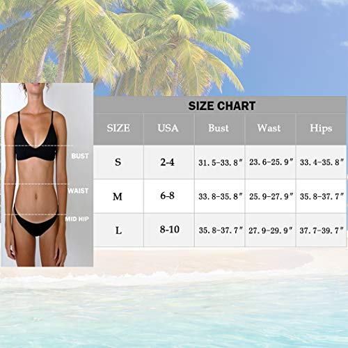 Women's Two Piece Bikini Swimsuit Set Floral Padded Top Tie Side Triangle Thong Bathing Suit Yellow #TOP6