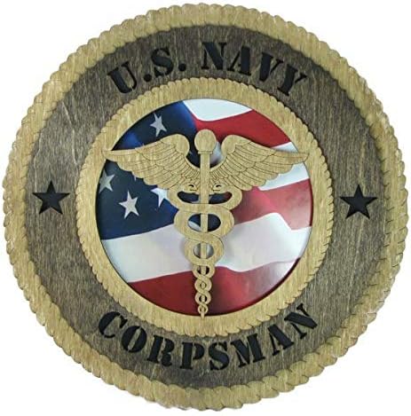 Navy Corpsman Plaque with American Flag