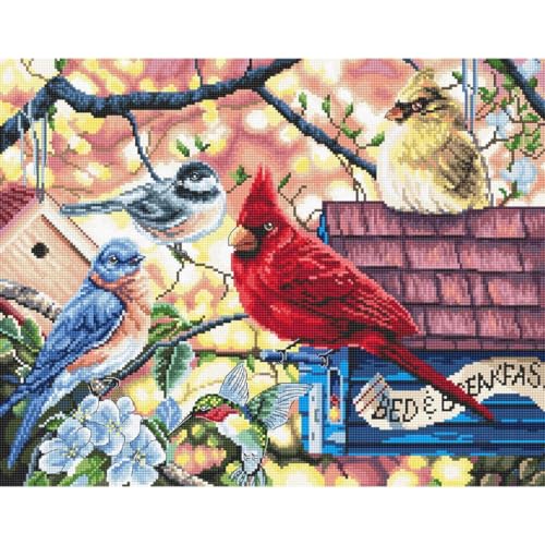 Kit point de croix Letistitch oiseau printanier aux finitions haut de gamme