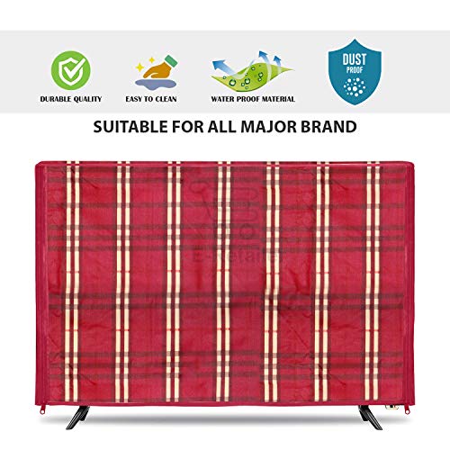 Image of Transparent LCD /LED T.V Protector Cover with Zipper Enclosure for 26 Inch Suitable for All Major Brand & Model (Color-Red, Size-25.5.3x17 Inches)