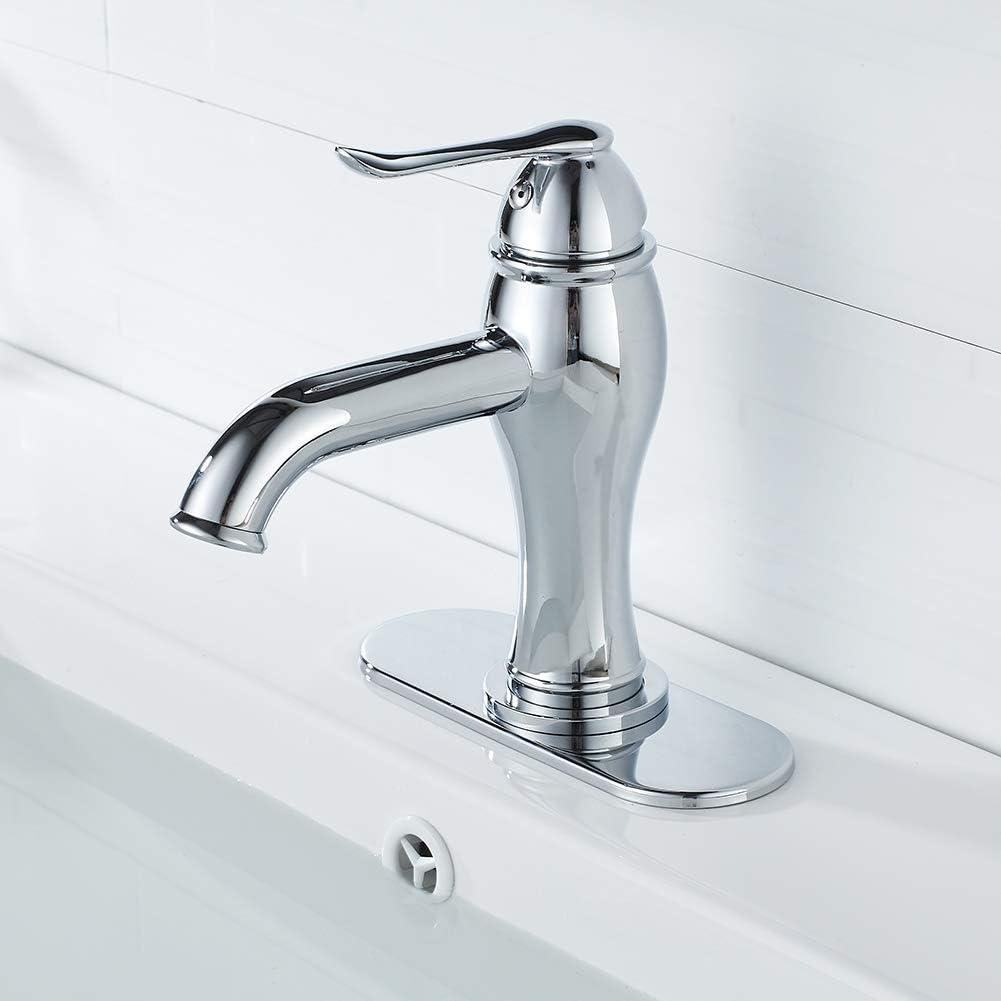 Buy Bathroom Faucet Chrome Single Handle Single Hole Bathroom Sink Faucet