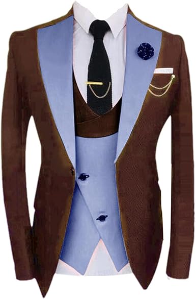 Amazon.com: Formal Brown hombres traje de negocios 3 piezas conjunto  personalizado Slim versión novio boda traje vestido de noche esmoquin,  Moderno / Equipada, 4X-Large, Lavanda : Ropa, Zapatos y Joyería