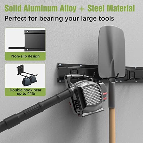 Housolution Adjustable Garage Storage System 48 Inch, 3 Rail 6 Hooks Tool Storage Rack for Garage Storage, Garden Tool Organizer, Tool Holder Wall Mount for Warehouse, Basement, Workshop