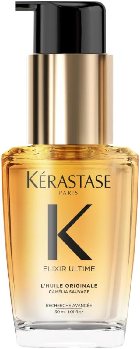 Kérastase Haarolie voor droog haar, verzorgend en voedend voor meer glans, bescherming tegen hitte en anti-kroes, navulbaar, Huile Original Elixir Ultime, 75 ml
