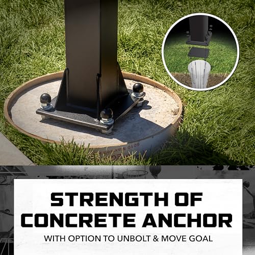 Image of Silverback Height Adjustable In-Ground Basketball Hoop with Tempered Glass Backboard, Pro-Style Breakaway Rim & Backboard Pad