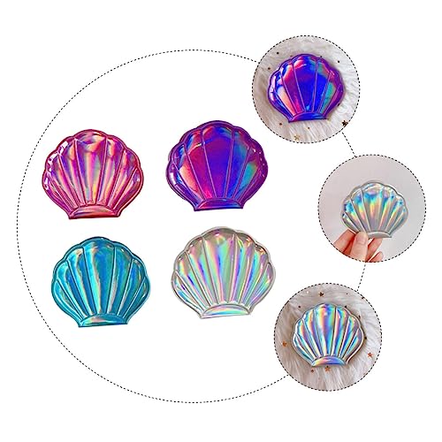 Espejo compacto vintage plegable forma concha 4 piezas miniatura 6