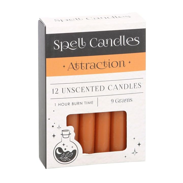 the jasmin store PACK OF 12 ATTRACTION ORANGE SPELL CANDLES