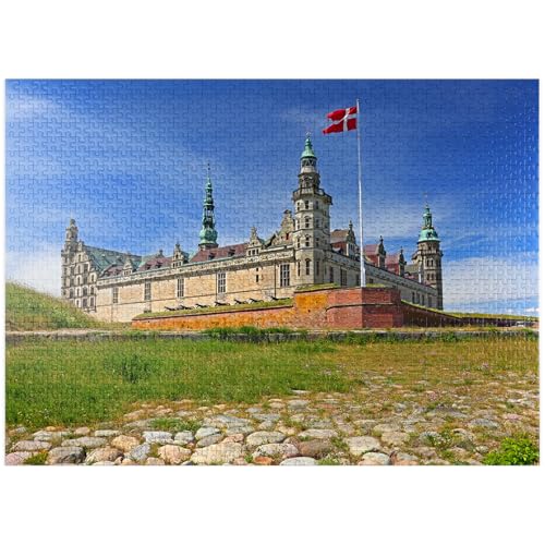 MyPuzzle Hamlet Castle Kronborg in Elsinore At The Öresund, Zealand, Denmark Lower View - Premium 1000 Piece Jigsaw Puzzle for Adults