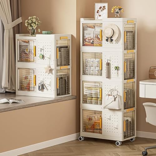 Utillify Plastic Storage Container – 3-Tier Stackable Folding Storage Bin with Lid & Wheels, Collapsible Organizer for Home, Office, Kitchen, Bedroom & Living Room by Utillify - Image 3