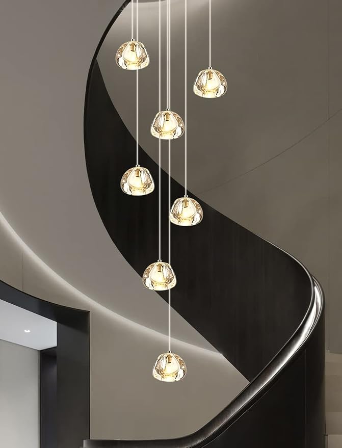 Best HD Pictures about  Elegantes Pendelleuchte Treppenhaus 3m Bild  with No AI Images