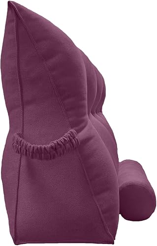 Miniatura 3 de almohada triangular de lectura, grande, para cabecera, respaldo, almohada con forma de cuña con dos almohadas desmontables cilíndricas para el cuello