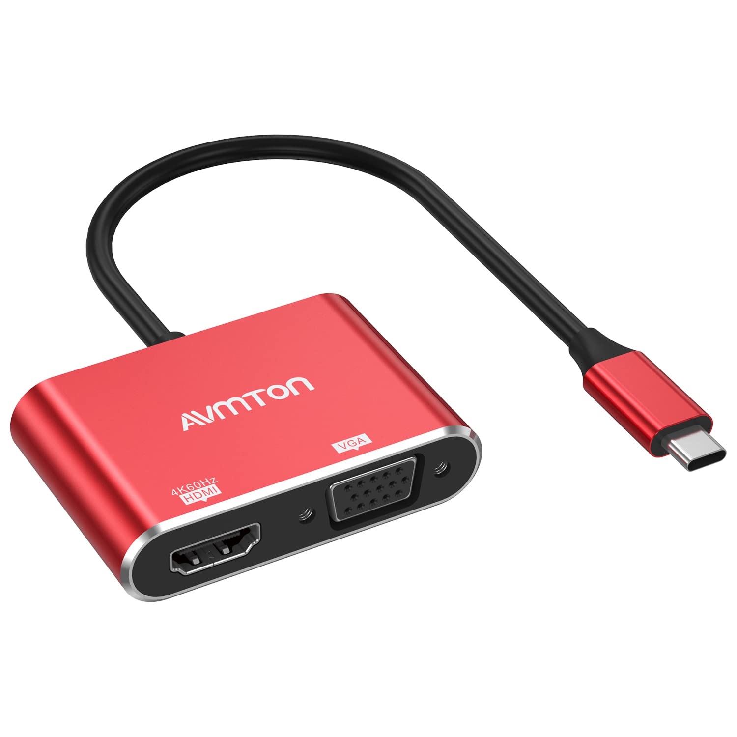 Adaptateur USB C vers HDMI et VGA 4K pour MacBook, MacBook Air, Chromebook Pixel - Câble adaptateur multiport